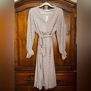 NWT Medium Baltic Born Paisley Blush Dot Midi Dress